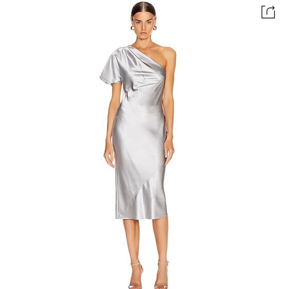 fleur du mal silver dress Fleur Du Mal Sheer Plunge Bias Slip In Silver / Gray - 30% Off